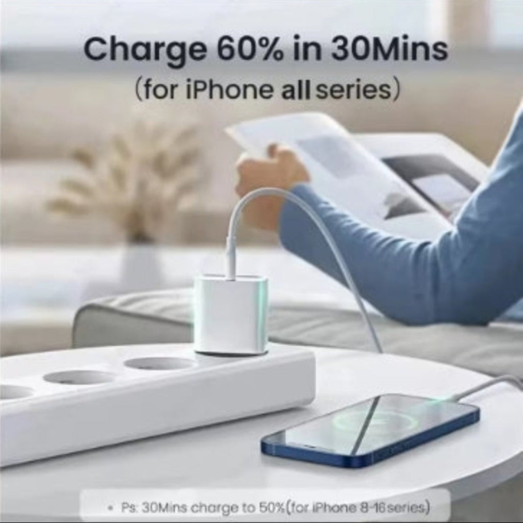 Chargeur rapide PD 40W et Cable USB C pour iPhone 8 à 14 Pro Max et Plus
