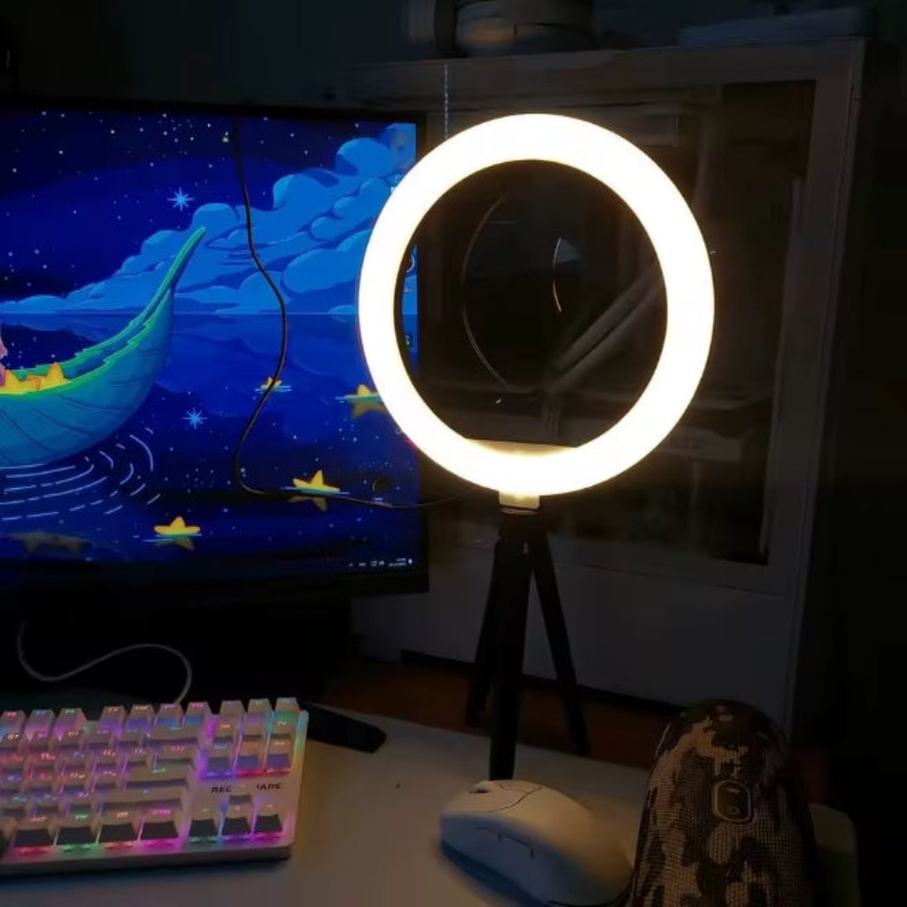Ring lights 26 cm avec trépied et support tous smartphones
