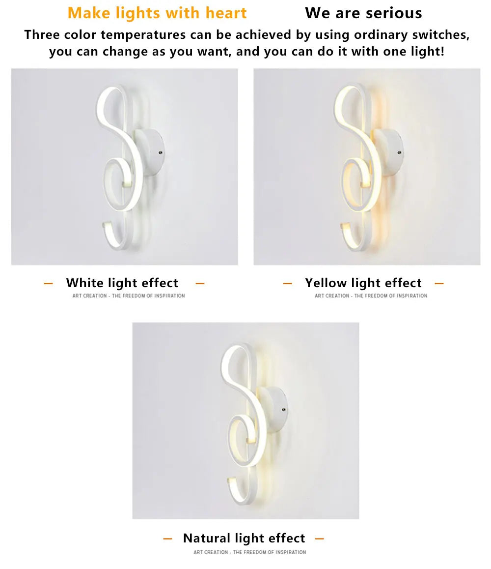 Moderne minimalistische Wandleuchten für Wohnzimmer, Schlafzimmer und Nachttisch, AC90V-260V LED, schwarz-weiß, für den Innenbereich, auch als Flurbeleuchtung geeignet.