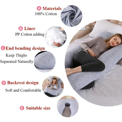Pregnancy pillow 130x70 cm for improved sleep for pregnant women, nursing pillow