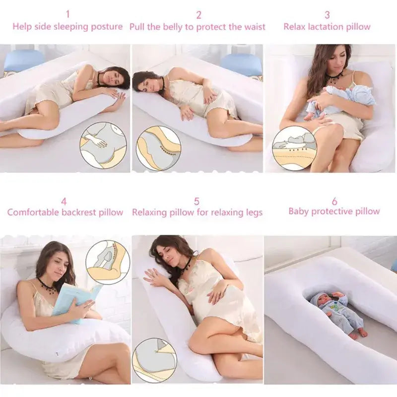 Pregnancy pillow 130x70 cm for improved sleep for pregnant women, nursing pillow