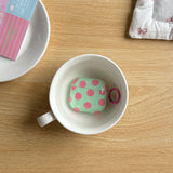 Fashion Simple Big Pink Blue Dots Polka Point Pattern Glossy Earphone Case with Ring Cover for AirPods 1 2 3 4 Pro 2 Pro 3