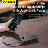 Baseus Powerbank 10000mAh 20000mAh 22,5W Schnellladefunktion Tragbarer externer Akku für iPhone 16 15 14 12 13 Pro Max