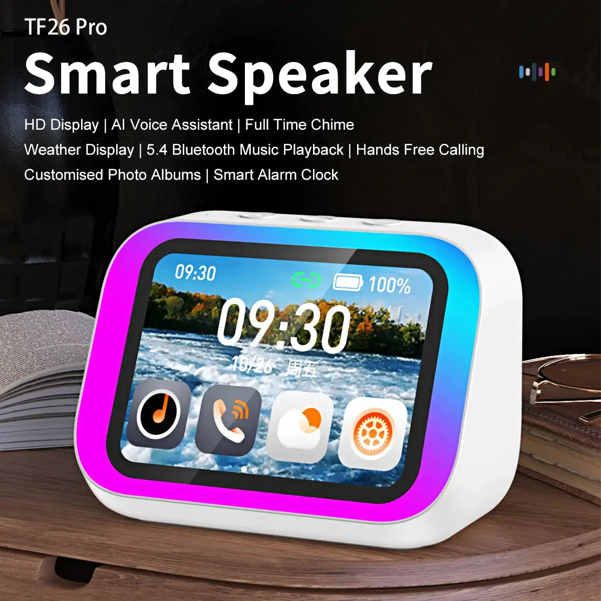 New AI Smart Speaker with Ambient Light, Bluetooth
