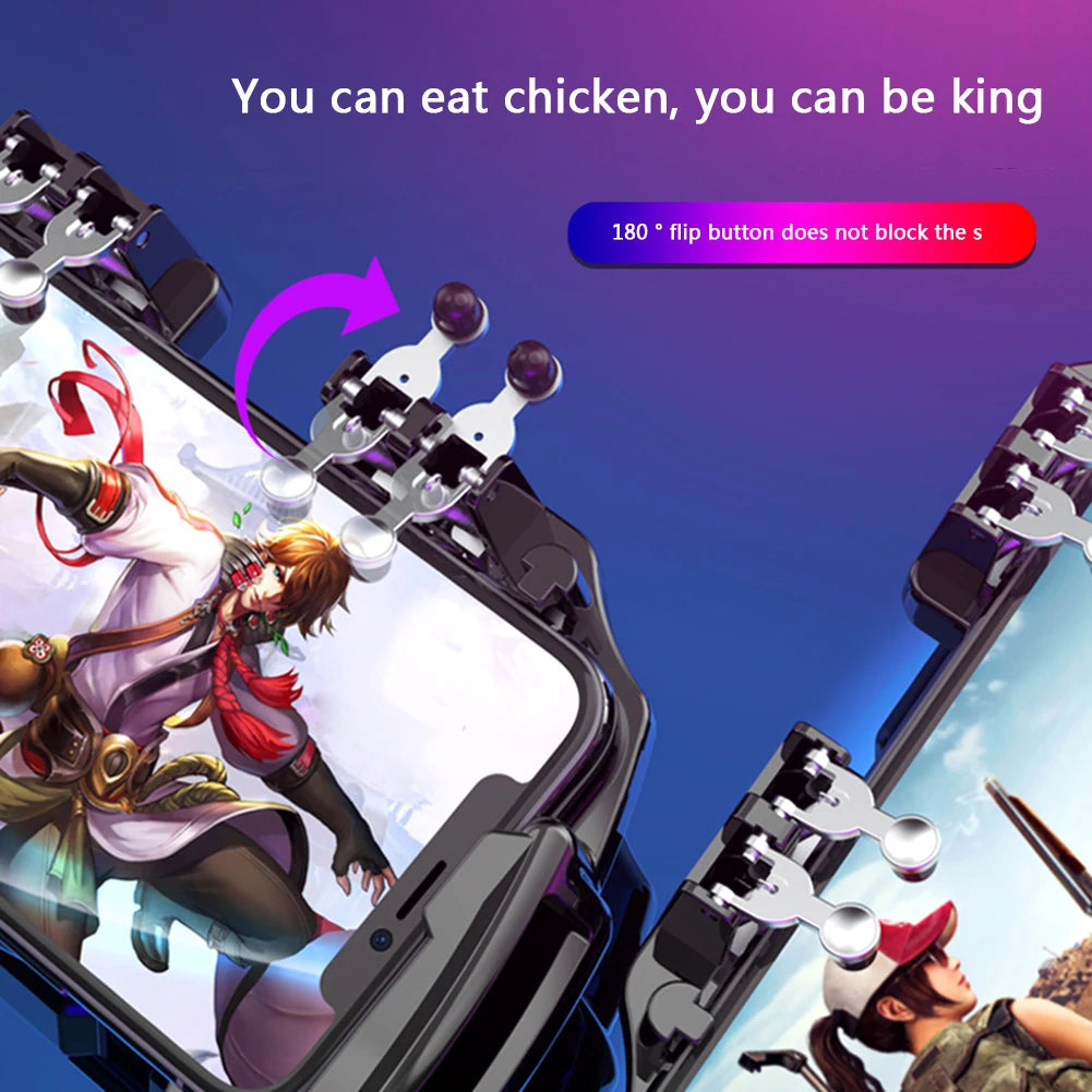 Mobile game controller with cooling fan for PUBG