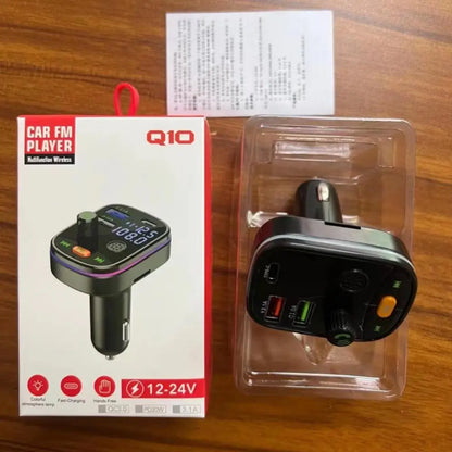 Car Bluetooth 5.0 FM Transmitter Wireless Handsfree Audio Receiver Car MP3 Player 2USB Fast Charger Car Electronics Accessories