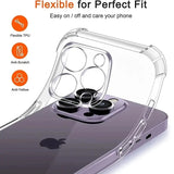 Shockproof transparent silicone phone case for iPhone 13 11 14 Pro Max 12 Mini with lens protector for iPhone 15 16 Pro XS Max X