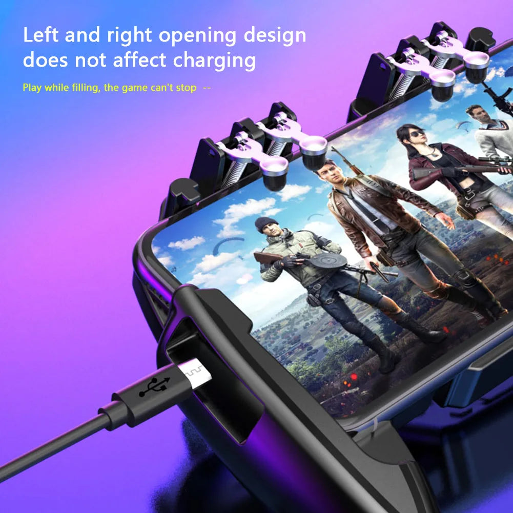 Mobile game controller with cooling fan for PUBG